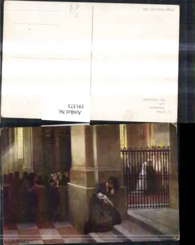 191373,L. Gärber „Die Getäuschte“ Hochzeit in einer Kirche Innenansicht Frau m. Babay weint