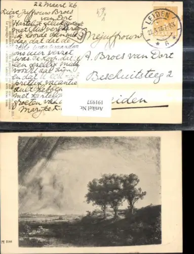 191937,Künstler Ak Rembrandt Die Landschaft m. d. drei Bäumen pub F. A. Ackermann 211euro2144