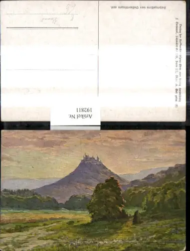 192811,Künstler Ak F. Hummel Schwäbische Alp Schloss a. Berg i. Hintergrund Landschaft