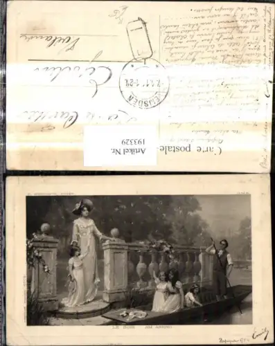 193329,Künstler Ak S. Kendrick Le Soir Am Abend Frau Mädchen Zille Boot Mann