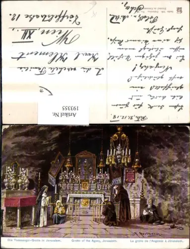 193355,Künstler Ak F. Perlberg Die Todesangst Grotte i. Jerusalem