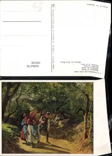 193358,Künstler Ak F. G. Waldmüller Begegnung i. Walde