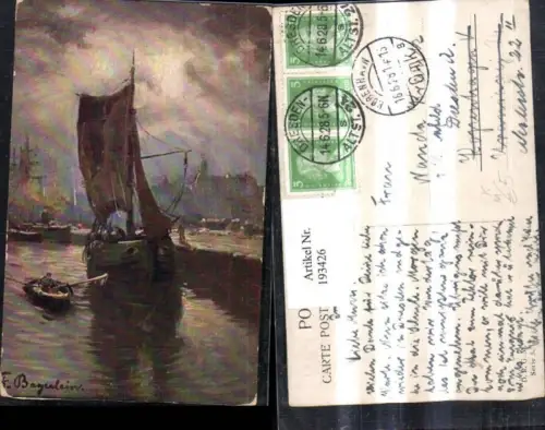 193426,Künstler AK F. Bayerlein Segelschiff Schiff Boot
