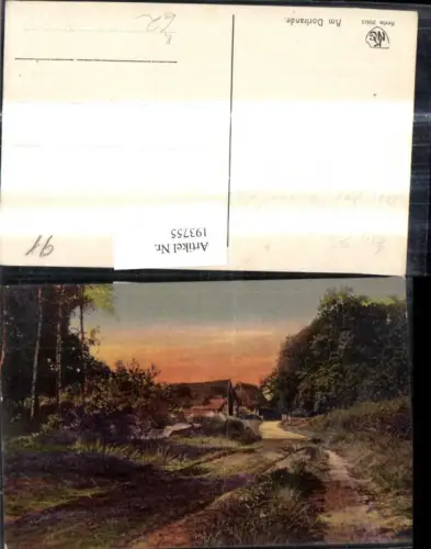 193755,Künstler Ak Am Dorfrande Dorf Landschaft