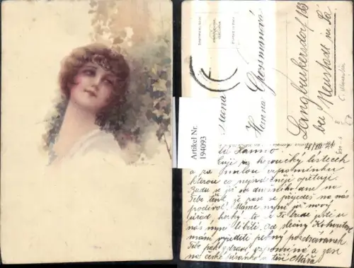 194093,Künstler Ak C. Monestier Frau Mädchen Portrait