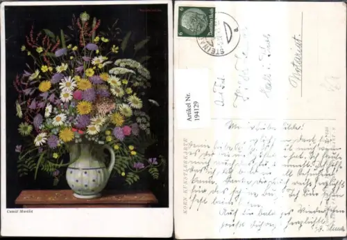 194129,Künstler Ak Camill Macklot Blumenvase Vase m. Blumen Bunter Strauß pub Felix Korn 640