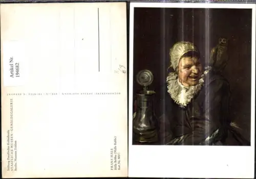 194682,Künstler Ak Frans Hals Hille Bobbe Malle Babbe Lachende Frau m. Eule a. Schulter Krug
