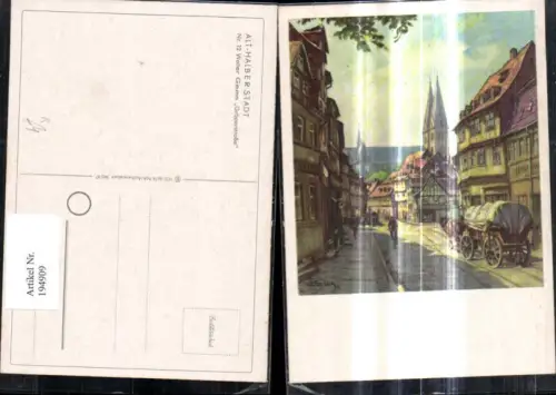 194909,Künstler Ak Walter Gemm Gröperstraße Alt Halberstadt Kutsche Fuhrwerk