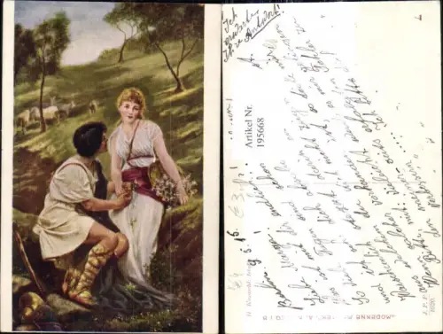 195668,Künstler Ak H. Konochl Idylle Paar Liebe Händchenhalten