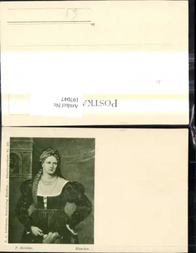 197047,Künstler Ak P. Bordone Frau Bildnis Zöpfe Fächer pub F. A. Ackermann 137