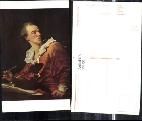 198135,Künstler Ak J. H. Fragonard Eingebung Mann m. Feder Schreibfeder