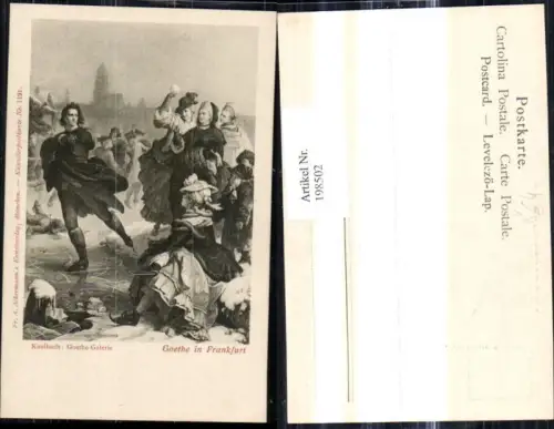 198502,Künstler Ak Kaulbach Goethe Galerie Goethe i. Frankfurt Eislaufen Schlittschuhlaufen pub F. A. Ackermann 1191