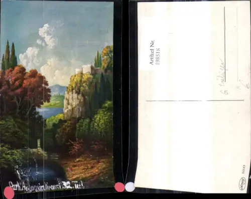 198518,Künstler Ak G. Fiebiger Burg a. Felsen See Bäume Landschaft
