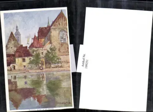 199251,Künstler AK E. F. Hofecker Budweis Partie a. d. Maltsch