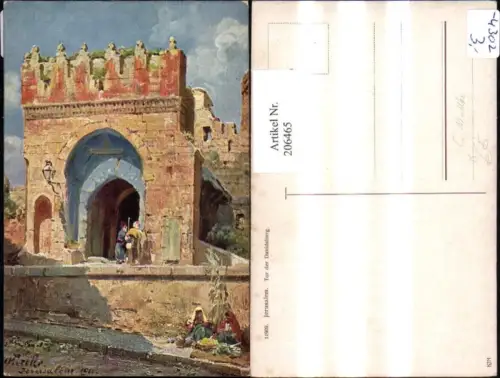 206465,Künstler AK C. Wuttke „Jerusalem“ Tor der Davidsburg
