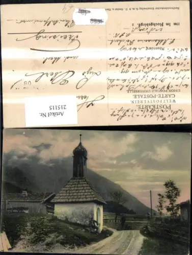 215115,Künstler Ak Im Hochgebirge Kapelle Kirchlein Wegansicht