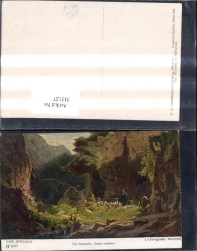 215127,Künstler Ak Carl Spitzweg Ein Einsiedler Geige spielend pub F. A. Ackermann 288