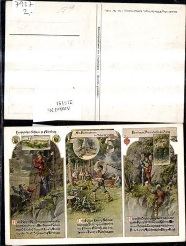 215151,Künstler Ak Herzogliches Schloss z. Altenburg Am Fürstenbrunn b. Schwarzenberg Forsthaus Prinzenhöhle b. Stein