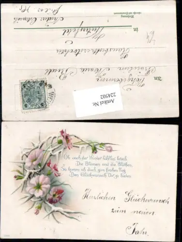 224502,Künstler Litho AK Blumen Zweige Text Spruch