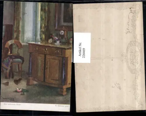 226469,Künstler AK R. Konopa Die verlorene Rose Zimmer Kommode Sessel