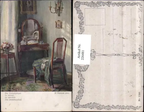 226481,Künstler AK R. Konopa Der Toilettenspiegel Spiegel Sessel