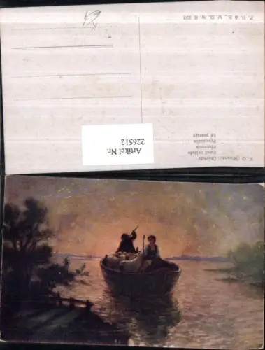 226512,Künstler AK K. O. Belawski Überfuhr Ruderboot Boot Schafe Partie