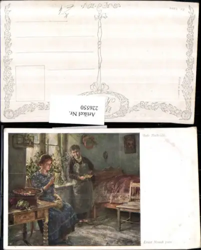 226550,Künstler AK Ernst Nowak Gute Nachricht Frau m. Brief Bett Sessel