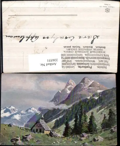 226551,Künstler AK Splitgerber Landschaft Kapelle Bergkulisse