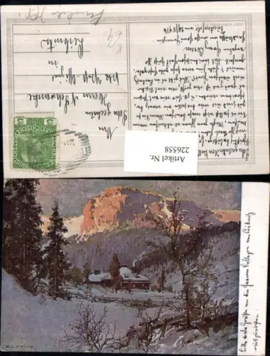226558,Künstler AK K. L. Prinz Winterlandschaft Bergkulisse