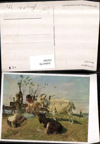 226564,Künstler AK J. P. Junghanns Hirtenidyll Schäfer Hirte Ziegen Lamm