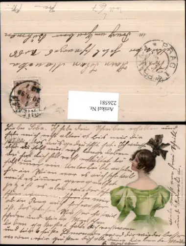 226581,Künstler Litho AK Frau i. Tracht Kleid Portrait