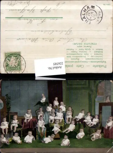 226585,Künstler AK Viele Babys im Zimmer