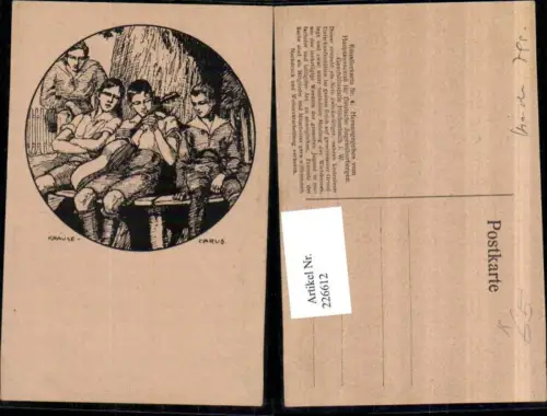 226612,Künstler AK Carus Klause Jungs m. Gitarre