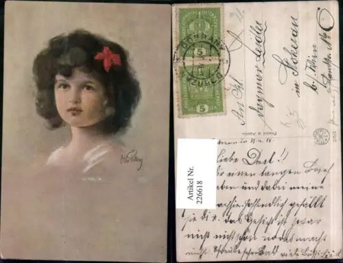 226618,Künstler AK Peters Mädchen Portrait