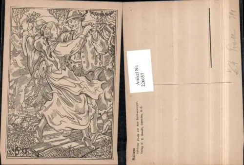 226657,Künstler AK Zeichnung Maitanz fröhliche Paare aus d. Salzkammergut pub F. E. Brandt