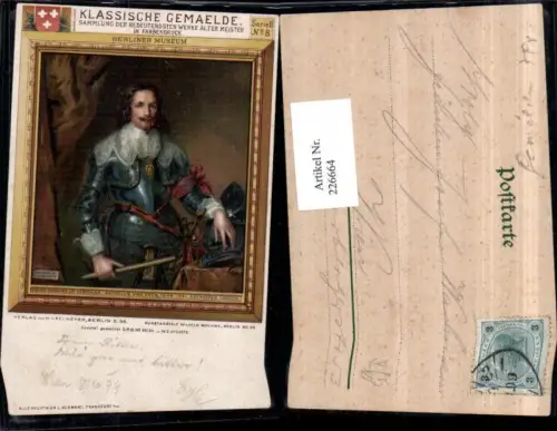 226664,Künstler AK Antonius Van Dyck Prinz Thomas de Carignan Portrait pub Wilhelm Böhme Berlin 2euro8