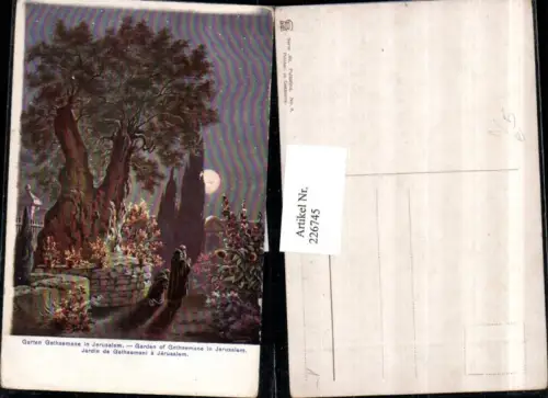 226745,Künstler AK F. Perlberg Palästina Garten Gethsemane in Jerusalem Mondschein
