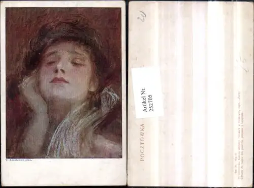 252705,Künstler AK T. Axentowicz Frau Portrait