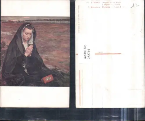 252744,Künstler AK E. Maxence The Angelus Frau b. Beten