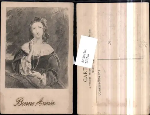 252746,Künstler AK Frau m. Kette Portrait