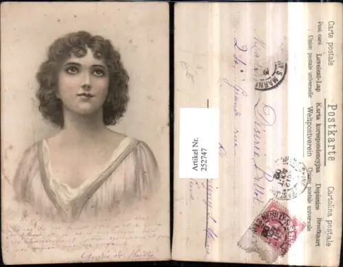 252747,Künstler AK Mädchen Frau Portrait