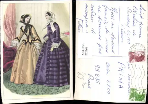 252761,Künstler Repro AK Frauen m. Hauben Kopftuch Kleider Pompös