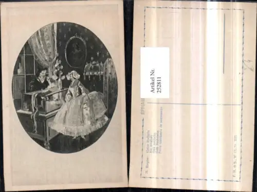 252811,Künstler AK H. Biegler Kleine Modistin Frau m. Haube Kleid Pompös Verkäuferin Brille
