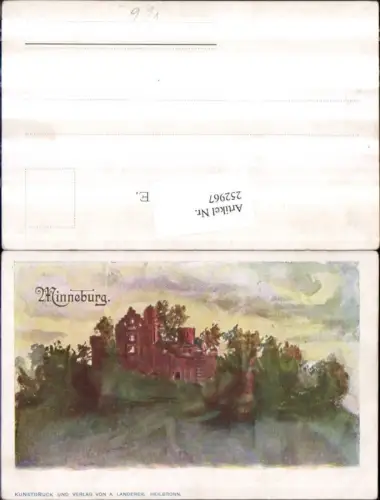 252967,Künstler AK Minneburg Burg in Neunkirchen Baden-Württemberg pub A. Landerer