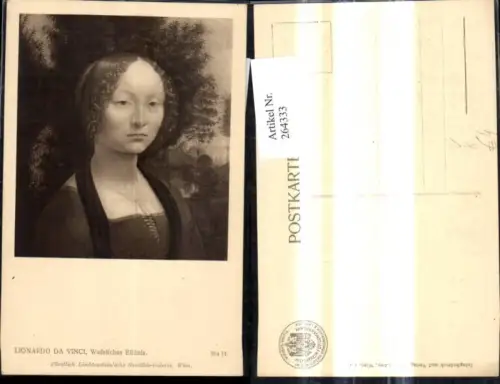 264333,Künstler Ak Leonardo da Vinci Weibliches Bildnis Frau Portrait pub J. Löwy Wien 284 H