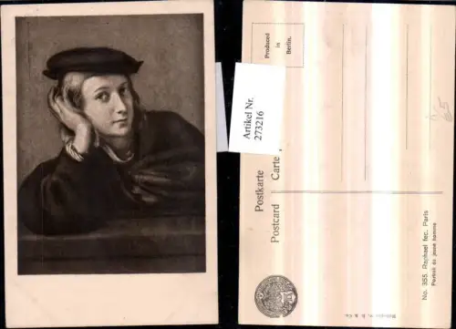 273216,Künstler AK Raphael fec. Paris Portrait de jeune homme Junge m. Mütze