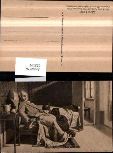 273329,Künstler AK Fritz Fleischer Mehr Licht Goethe Frau Mädchen weint Stuhl Bett