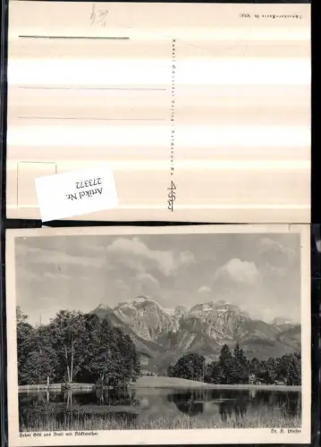 273372,Künstler AK Dr. H. Pfeifer Hoher Göll u. Brett m. Böcklweiher Bergkulisse pub Schneider-Karte 50141