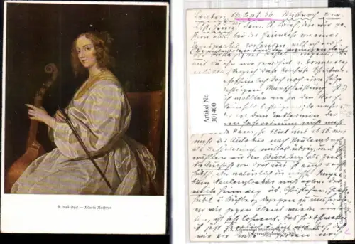 301400,Künstler Ak Anthonis van Dyck Maria Ruthven Frau m. Cello pub F. A. Ackermann 3092
