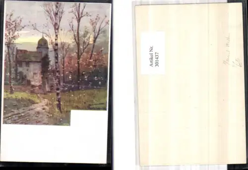 301437,Künstler Ak Heinrich Wertheim Schloss Villa Bäume Birken